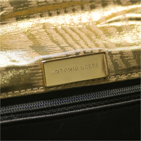 ANTONIO SCEPI Gold Lamé Evening Shoulder/Clutch Bag - Picture 6 of 8